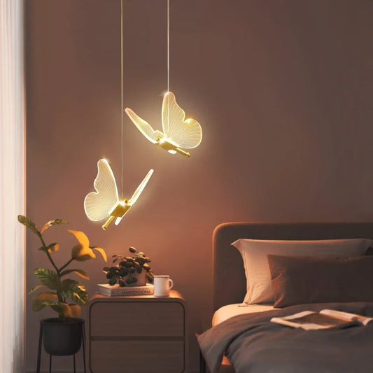 AuréaButterfly Modern LED Butterfly Pendant Lamp – Luxury Gold Ceiling Light for Elegant Interiors