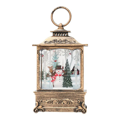 LumiGlobe LED Snow Lantern – Rotating Christmas Lantern with Snow Globe Effect
