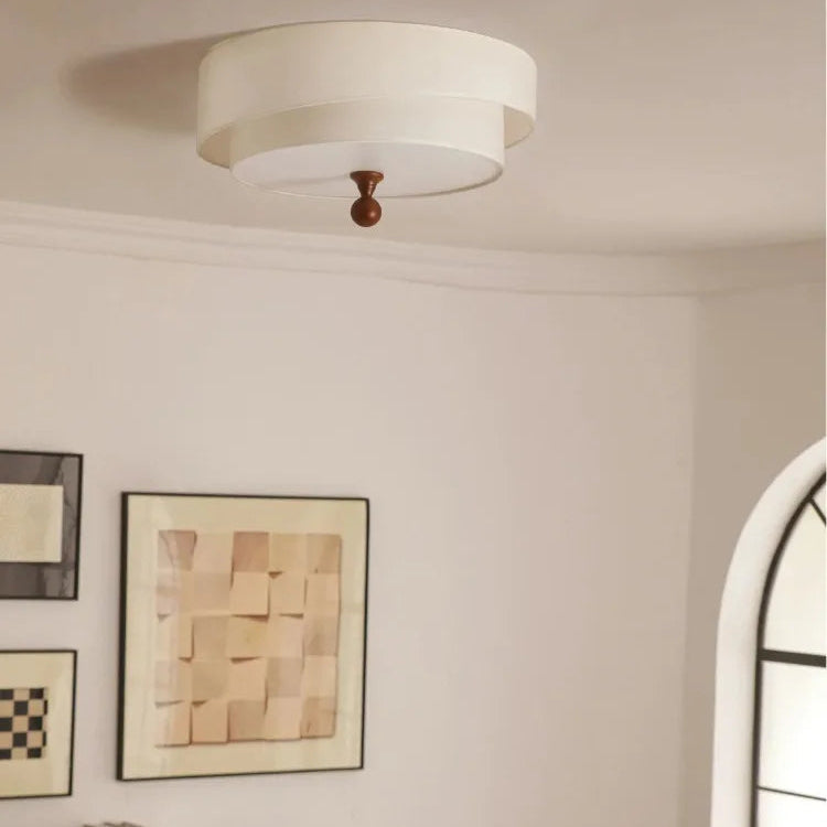 Kaori Ceiling Light – Wabi-Sabi Fabric Flush Lamp | Japanese Minimalist LED Lighting for Calm Interiors