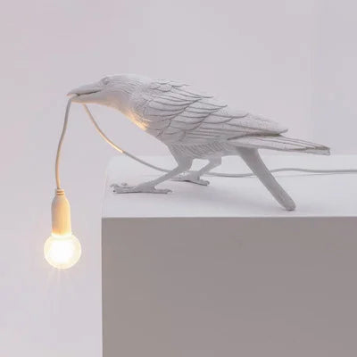 Modern Lucky Bird Resin Table Lamp – Creative LED Decorative Light | Contemporary Bedside Lamp | Designer Home Accent