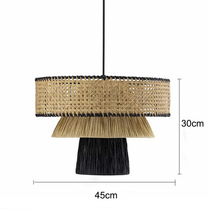 Wabi Sabi Rattan Pendant Light – Handwoven Japanese Ceiling Lamp | Natural Ambient Lighting | Artisan Interior Feature