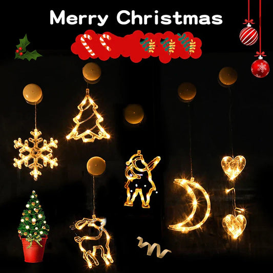 SantaGlow LED Window Light – Santa Claus Suction Cup Decoration | Festive Christmas Window Lamp