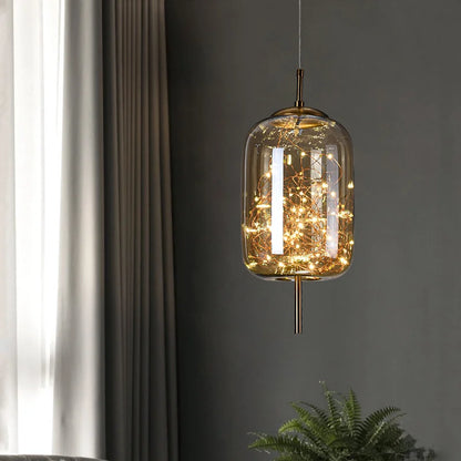 Modern Glass LED Pendant Light – Dimmable Hanging Ceiling Fixture | Luxury Designer Chandelier | Contemporary Home Lighting