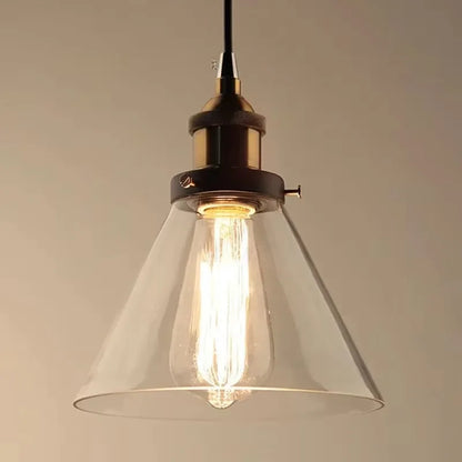 Scandinavian Glass Pendant Light – Vintage Loft E27 Ceiling Lamp | Elegant Ambient Lighting | Contemporary Nordic Interior Feature
