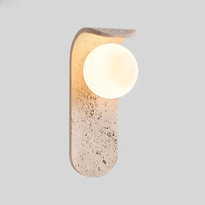 Cavora Stone Wall Light – Scandinavian Glass & Natural Stone Sconce | Up & Down Ambient Lighting | Contemporary Interior Design