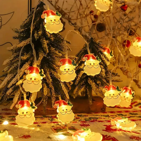 LumiJoy Christmas LED String Lights – Santa, Snowman & Christmas Tree Decorative Fairy Lights