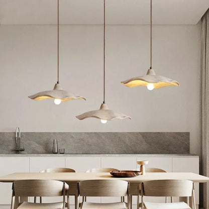 Japandi Wooden Pendant Light – Minimalist LED Ceiling Lamp | Wabi-Sabi Interior Lighting | Natural Contemporary Design