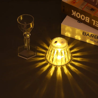 Crystal LED Accent Table Lamp – Colour Changing Touch Night Light | Decorative Bedside Lamp | Elegant Mood Lighting