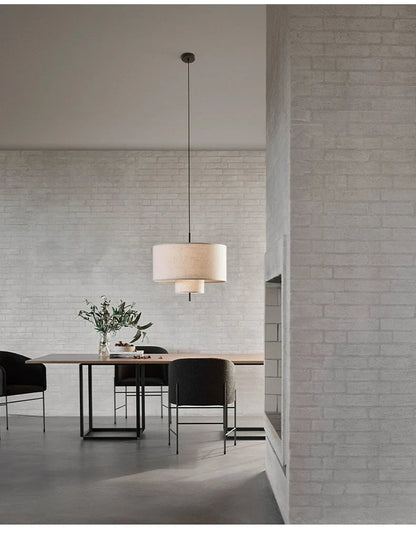 Modern Wabi-Sabi Fabric Pendant Light – Nordic LED Hanging Ceiling Lamp | Soft Ambient Lighting | Premium Designer Fixture