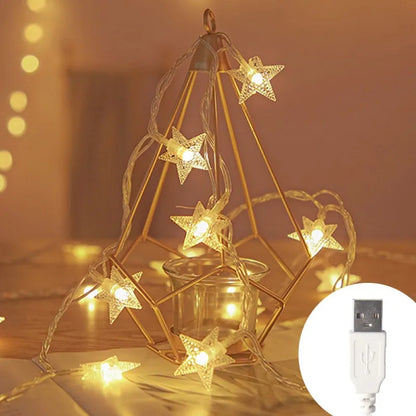 StellaGlow LED Star String Lights – Battery-Powered Decorative Fairy Lights for Indoor & Outdoor Use