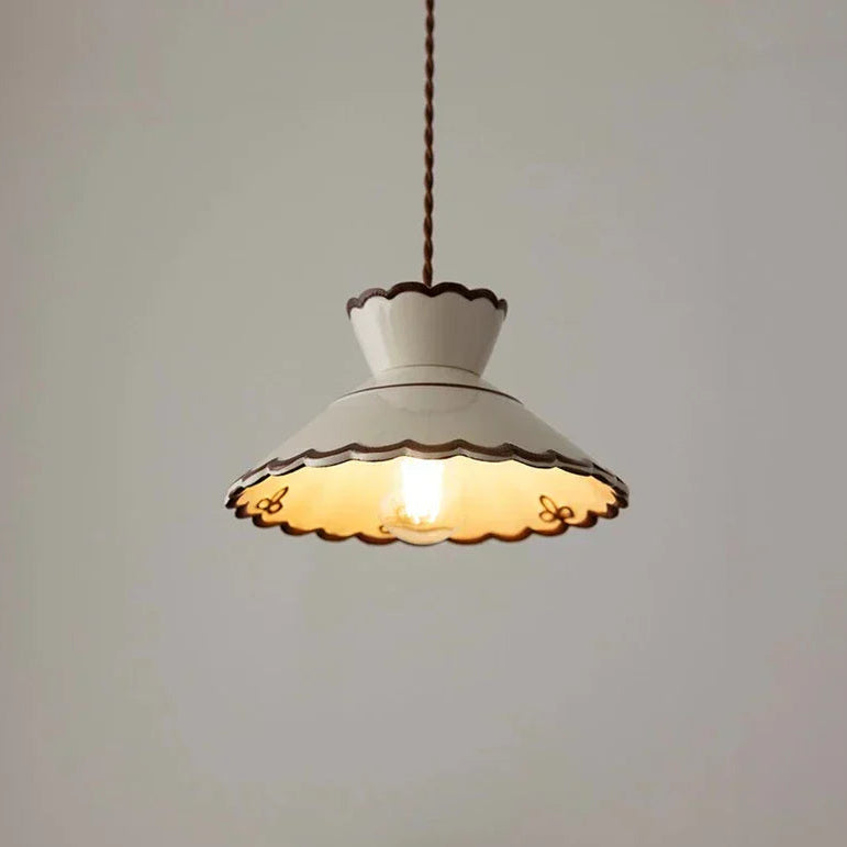 Dark Green Ceramic Pendant Light with Copper Finish – Retro Nordic Ceiling Lamp | Elegant Ambient Lighting