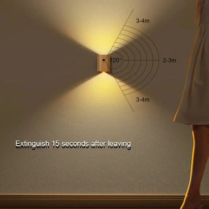 NordVale Sensor Wall Light – Wooden LED Motion Sensor Lamp | Modern Up & Down Ambient Lighting