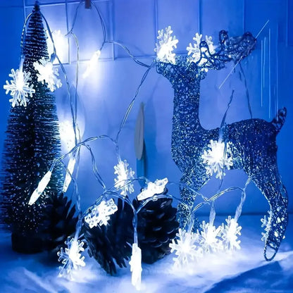 FrostLume LED Snowflake String Lights – Festive Decorative Lighting for Indoor & Outdoor Use