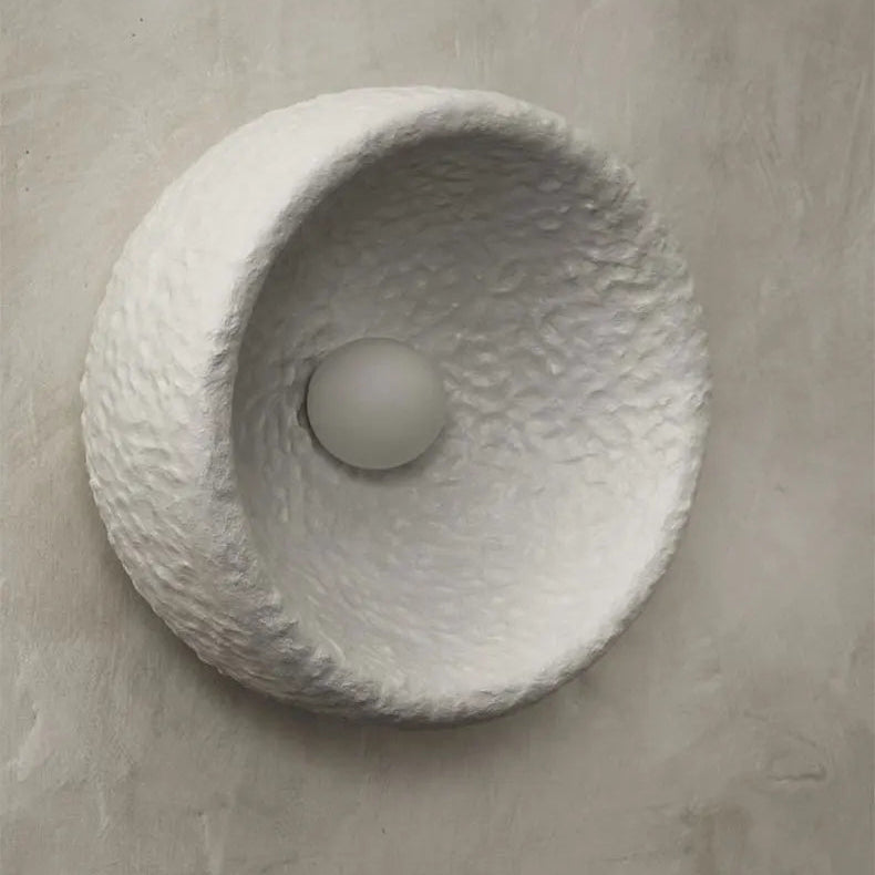 Wabi-Sabi Resin Wall Light – Retro Japanese LED Wall Sconce | Warm Minimalist Ambient Lighting