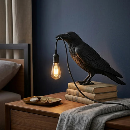 Modern Lucky Bird Resin Table Lamp – Creative LED Decorative Light | Contemporary Bedside Lamp | Designer Home Accent