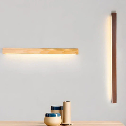 Japanese Wood Wall Light – Minimalist LED Wall Lamp | Up & Down Ambient Lighting | Japandi Interior Feature