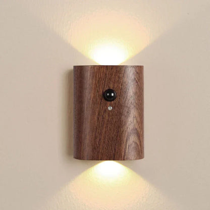 NordVale Sensor Wall Light – Wooden LED Motion Sensor Lamp | Modern Up & Down Ambient Lighting