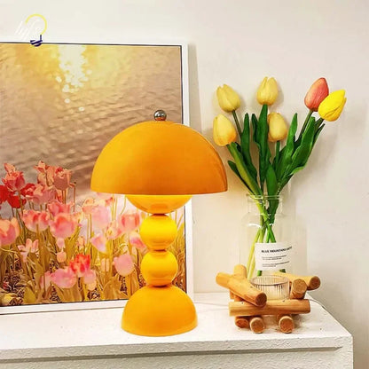 Nordic Floral LED Table Lamp – USB Dimmable Night Light | Decorative Bedside Lamp | Modern Home Accent Lighting