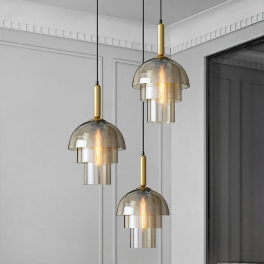Champagne Glass Pendant Light – Vintage LED Ceiling Lamp | Elegant Ambient Lighting | Timeless Statement Fixture