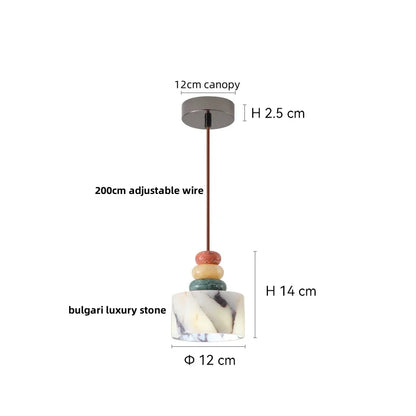 Bulgari Stone Pendant Light – Wabi-Sabi Marble Ceiling Lamp | Luxury Ambient Lighting | Contemporary Interior Statement
