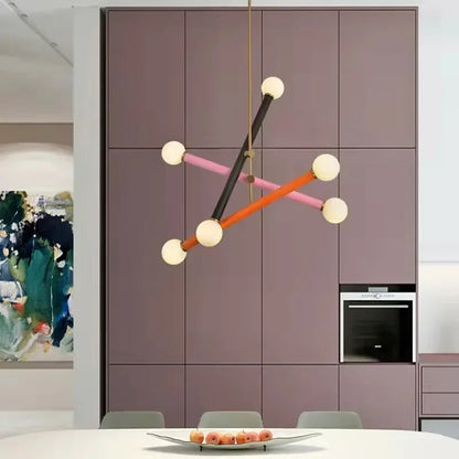 ArtGlow Modern Colorful Chandelier – Art Deco Glass & Acrylic Pendant Light for Contemporary Interiors