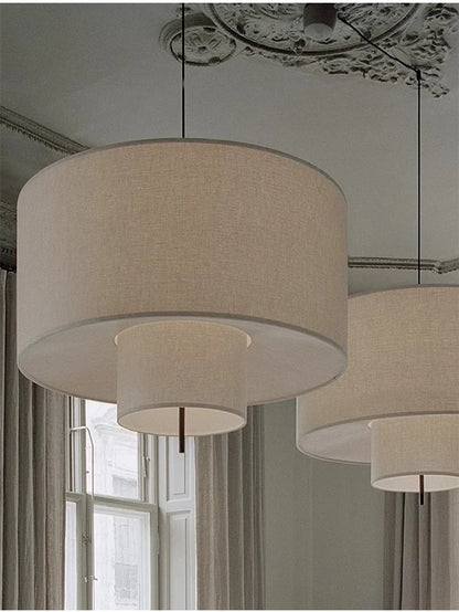 Modern Wabi-Sabi Fabric Pendant Light – Nordic LED Hanging Ceiling Lamp | Soft Ambient Lighting | Premium Designer Fixture