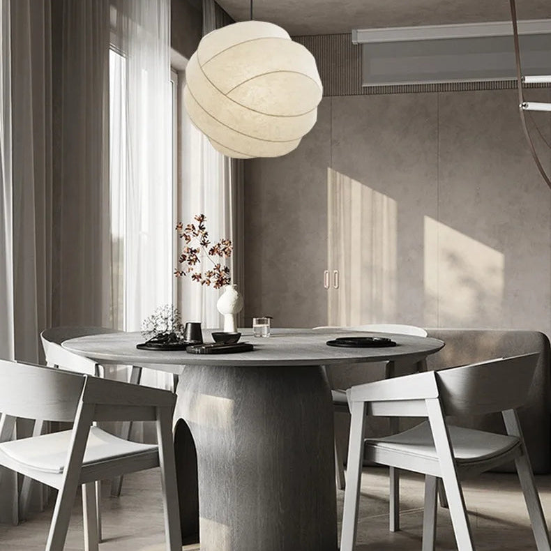 SereneSilk Pendant Light – Wabi-Sabi Silk Ceiling Lamp | Japanese Minimalist Lighting for Elegant Interiors