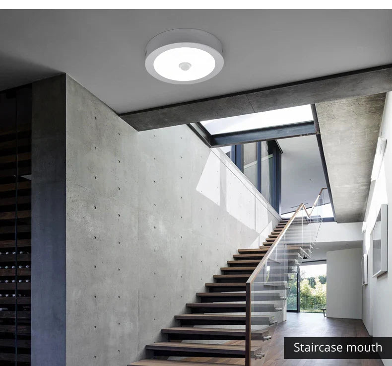 LED Ceiling Light with Motion Sensor – Automatic Round Ceiling Fixture | Energy-Efficient Indoor Lighting | PIR Sensor Ceiling Lamp