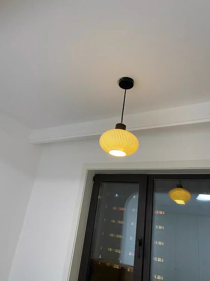 Ceramic & Wood Pendant Light – Modern Nordic LED Hanging Lamp | Natural Contemporary Lighting