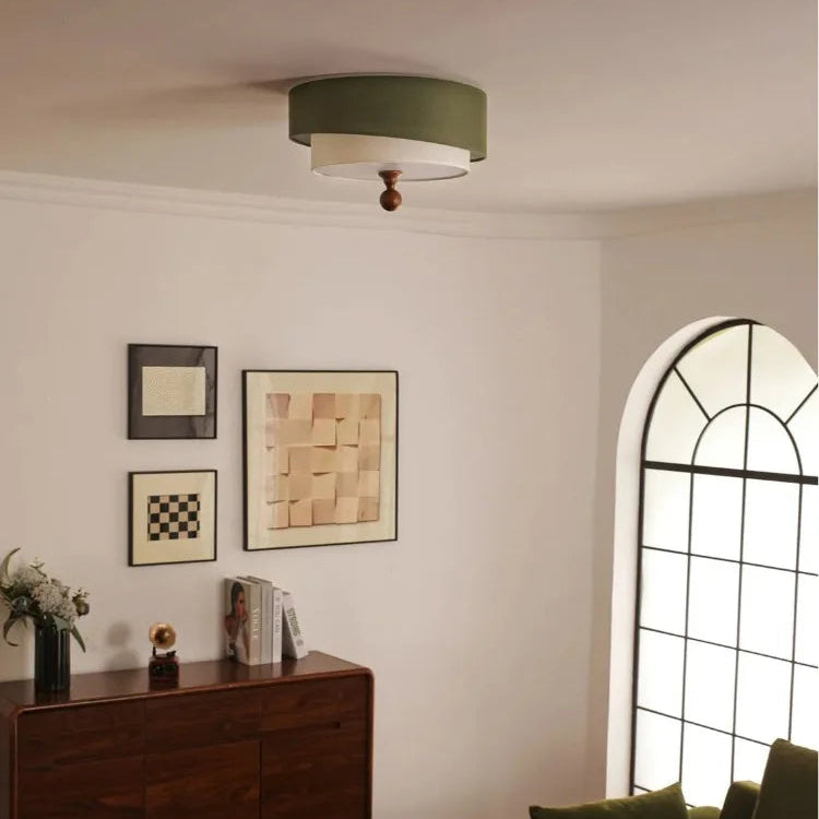 Kaori Ceiling Light – Wabi-Sabi Fabric Flush Lamp | Japanese Minimalist LED Lighting for Calm Interiors