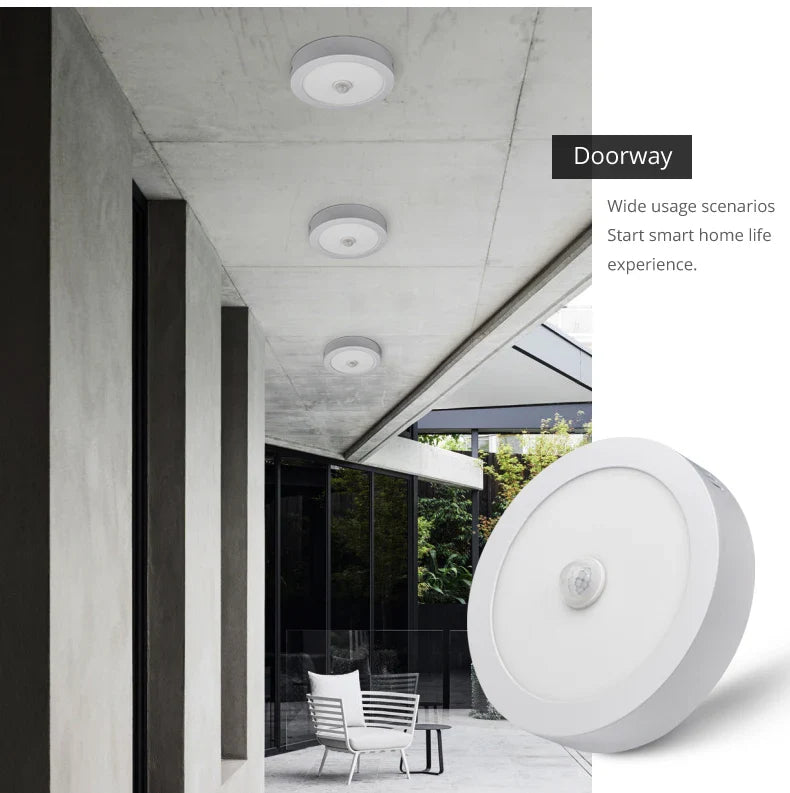 LED Ceiling Light with Motion Sensor – Automatic Round Ceiling Fixture | Energy-Efficient Indoor Lighting | PIR Sensor Ceiling Lamp