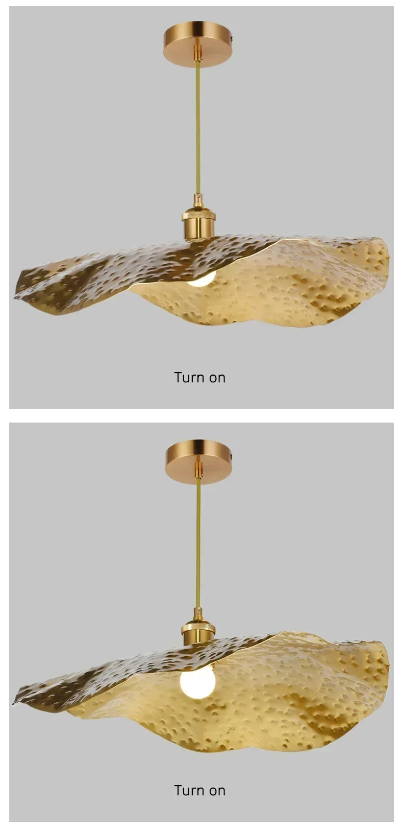 Gold Lotus Pendant Light – Vintage Zen Ceiling Lamp | Luxury Ambient Hanging Lighting