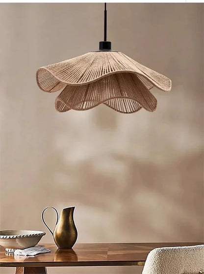 WabiRope Aura: Scandinavische Wabi Sabi Hennep Touw Hanglamp-Leuchtezauber