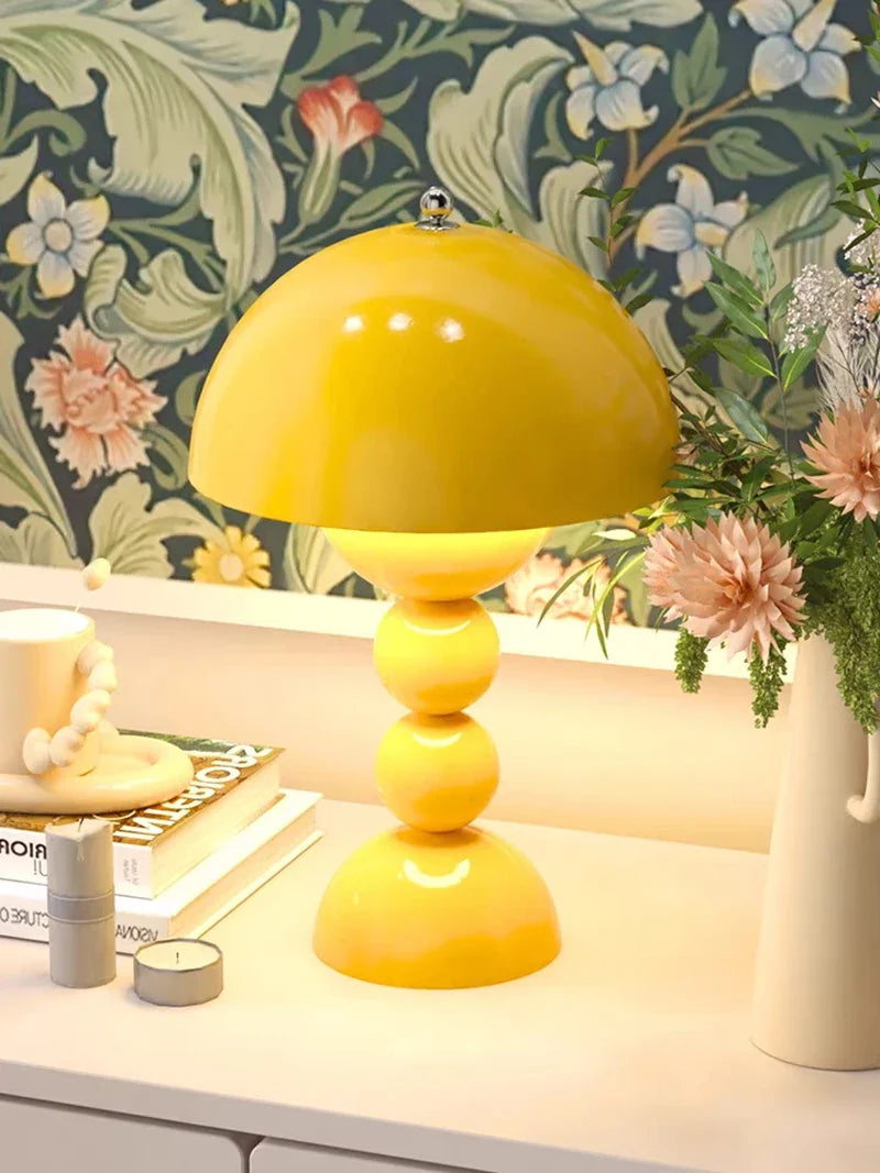 Nordic Floral LED Table Lamp – USB Dimmable Night Light | Decorative Bedside Lamp | Modern Home Accent Lighting
