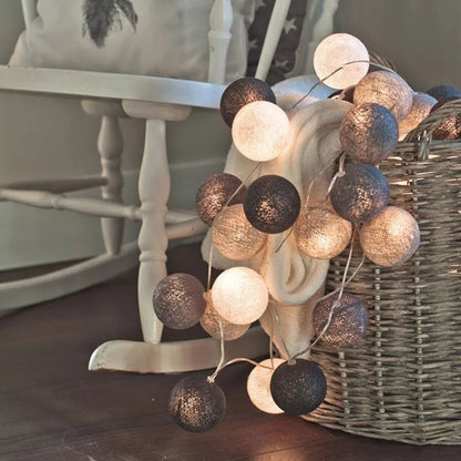 LumiCotton LED Cotton Ball String Lights – Decorative Fairy Lights for Home, Garden & Seasonal Celebrations