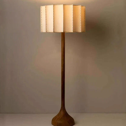 HikariWood Floor Lamp – Wabi-Sabi Wooden Standing Light | Japandi Ambient LED Lighting for Modern Interiors
