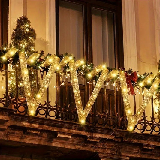 LumiRibbon Gold LED Ribbon String Lights – Decorative Lighted Ribbon for Christmas Trees, Gifts & Festive Displays