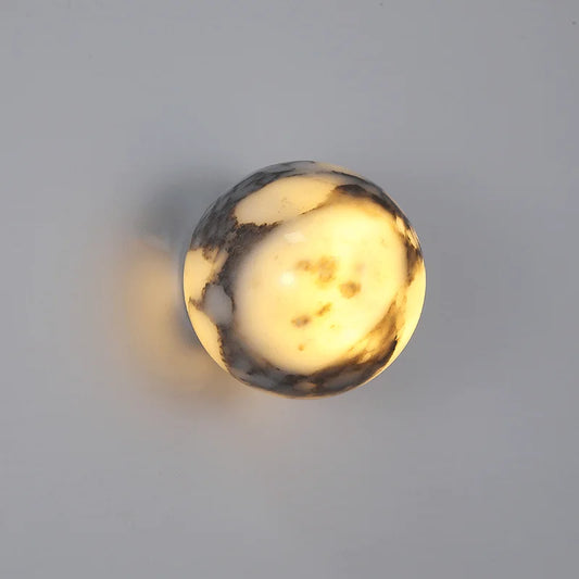 Luxury Marble Globe Wall Light – Natural Stone LED Wall Lamp for Bedrooms, Living Rooms, Hallways & Staircases