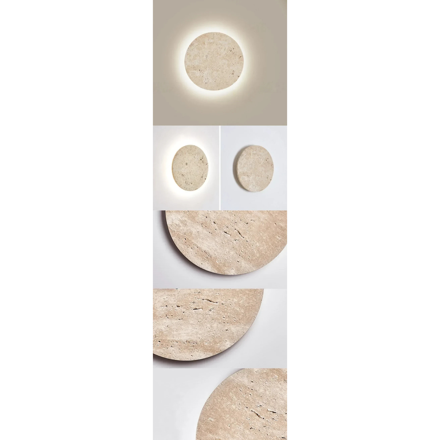 Travertine Stone LED Wall Light – Modern Luxury Wall Sconce | Warm Ambient Interior Lighting