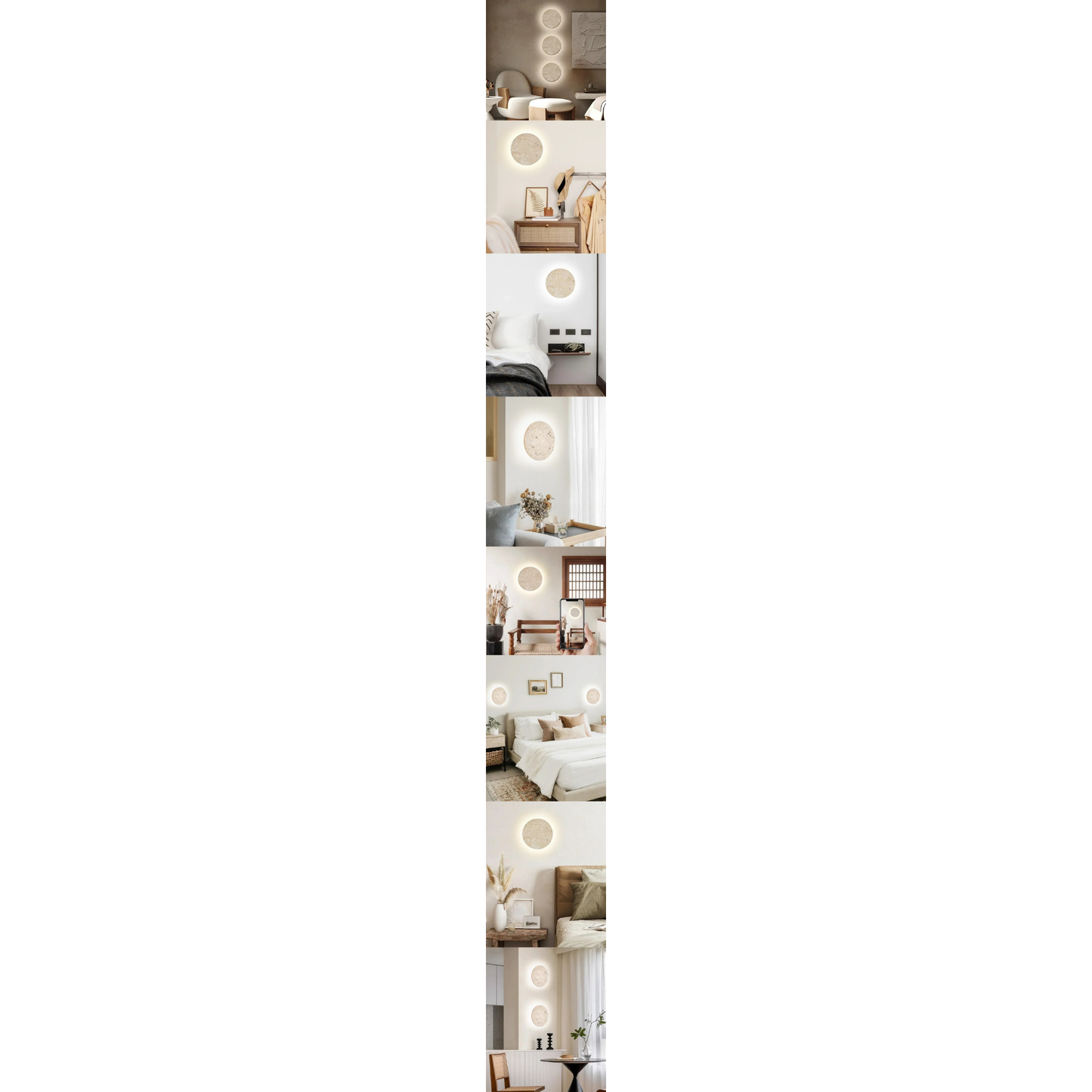 Travertine Stone LED Wall Light – Modern Luxury Wall Sconce | Warm Ambient Interior Lighting