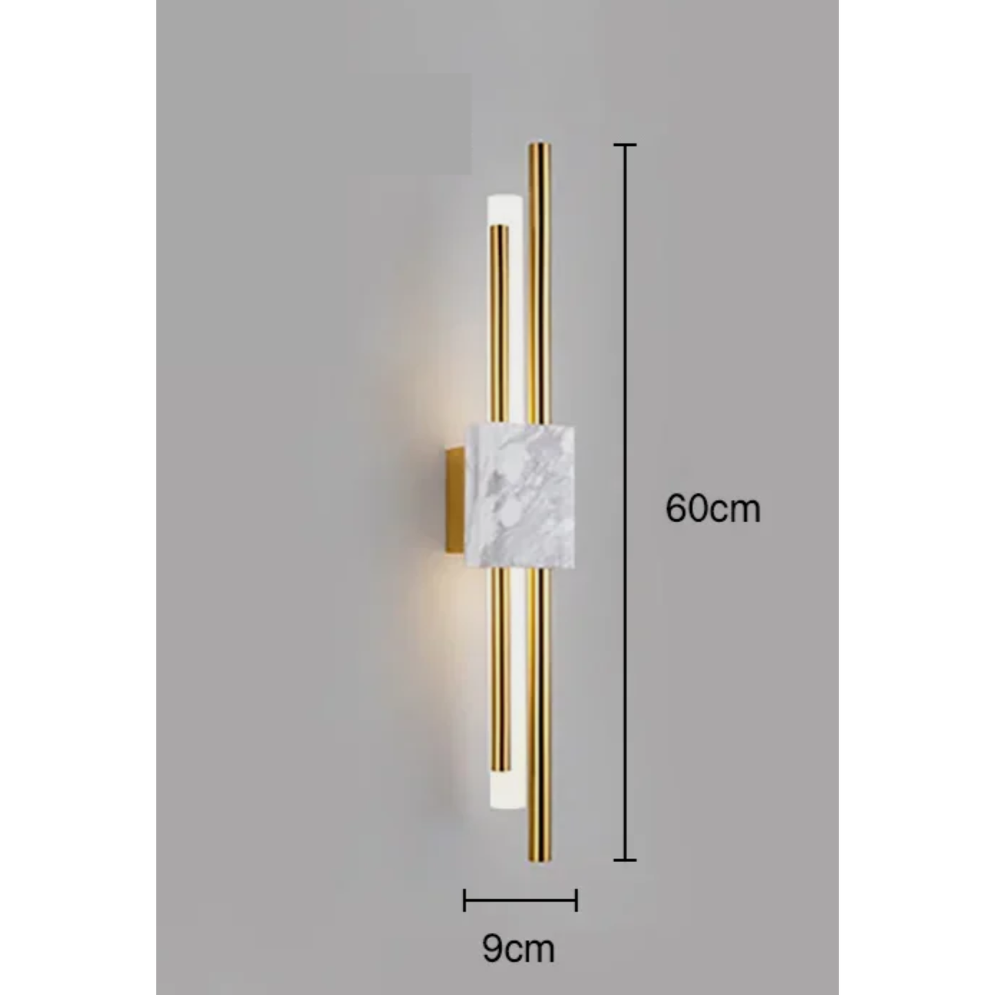 Marble LED Wall Light with Gold & Black Finish – Modern Luxury Wall Sconce | Elegant Ambient Interior Lighting