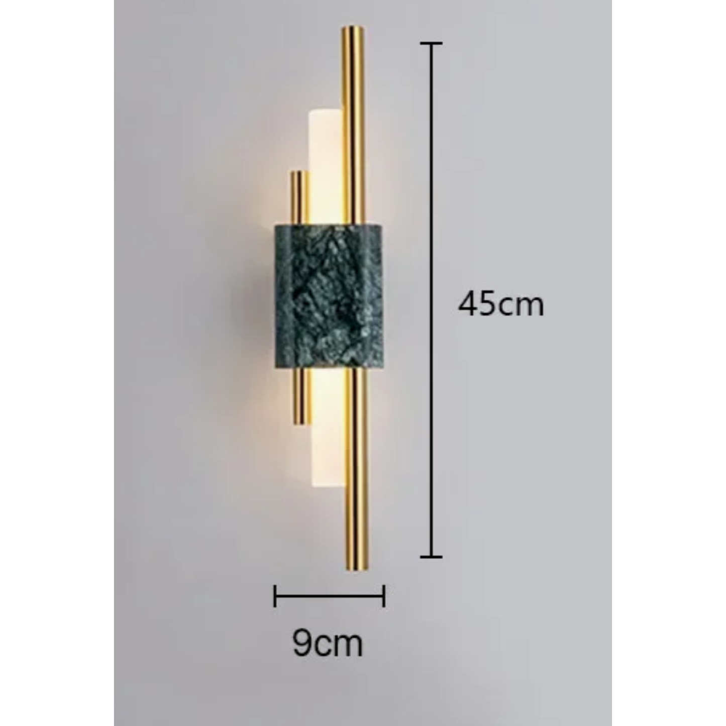 Marble LED Wall Light with Gold & Black Finish – Modern Luxury Wall Sconce | Elegant Ambient Interior Lighting