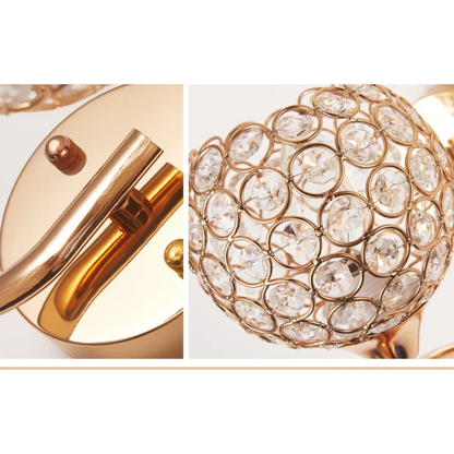 Crystal Wall Light with Gold & Silver Finish – Modern Luxury LED Wall Sconce | Elegant Ambient Lighting