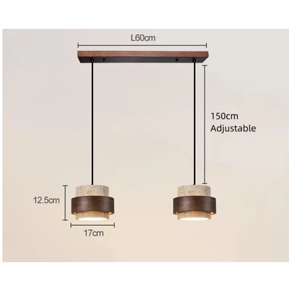 Natural Stone Pendant Light with LED – Modern Minimalist Hanging Lamp | Warm Ambient Interior Lighting