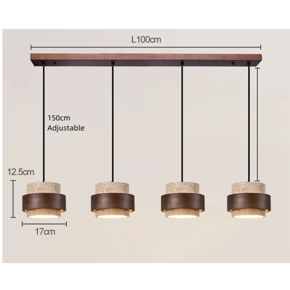 Natural Stone Pendant Light with LED – Modern Minimalist Hanging Lamp | Warm Ambient Interior Lighting