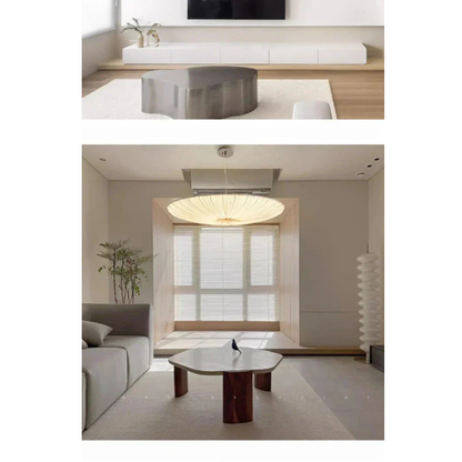 Aethera Ceiling Light – Wabi-Sabi Fabric LED Pendant | Minimalist Floating Disc Lamp for Contemporary Interiors