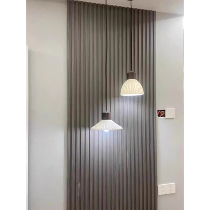 Ceramic & Wood Pendant Light – Modern Nordic LED Hanging Lamp | Natural Contemporary Lighting