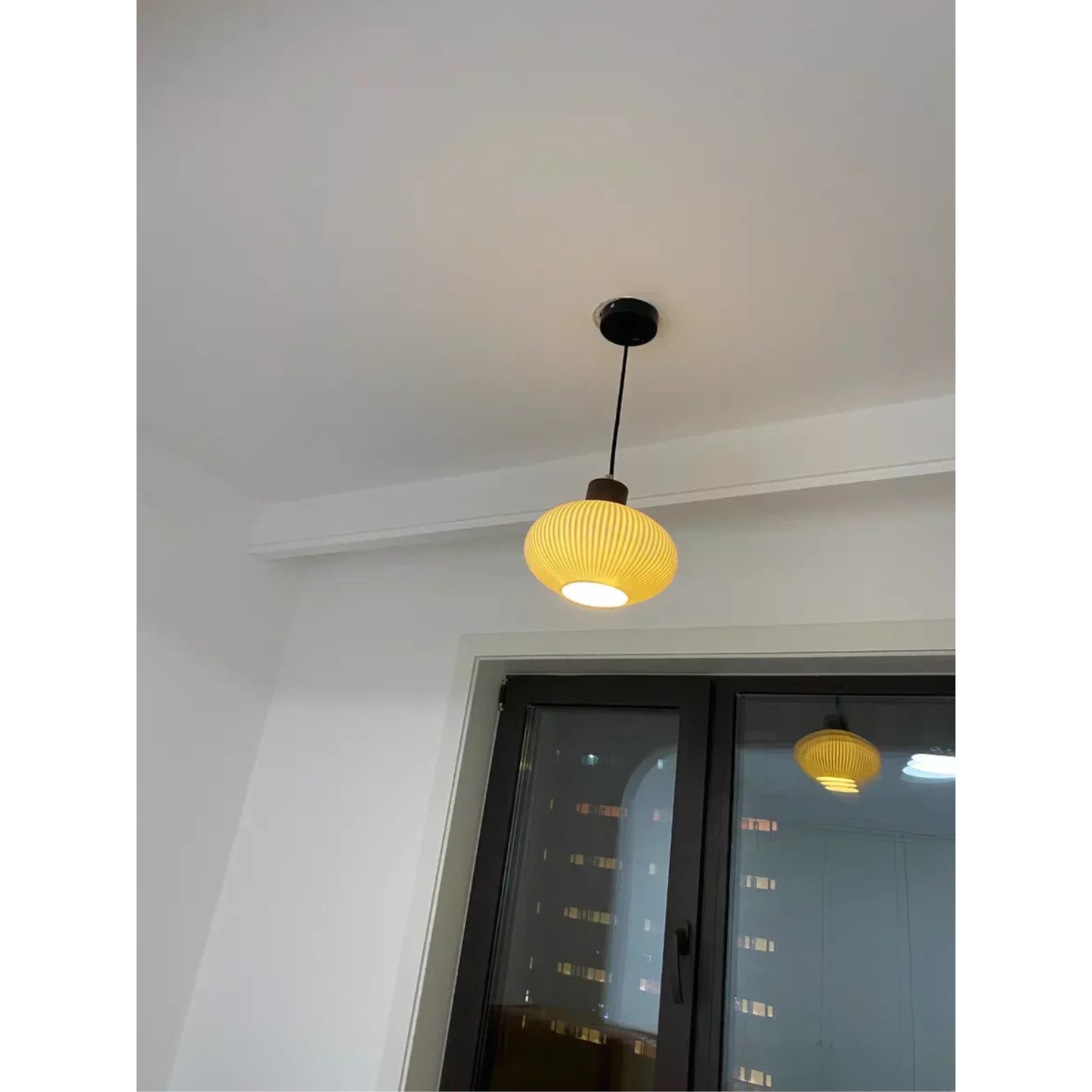 Ceramic & Wood Pendant Light – Modern Nordic LED Hanging Lamp | Natural Contemporary Lighting