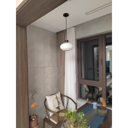 Ceramic & Wood Pendant Light – Modern Nordic LED Hanging Lamp | Natural Contemporary Lighting