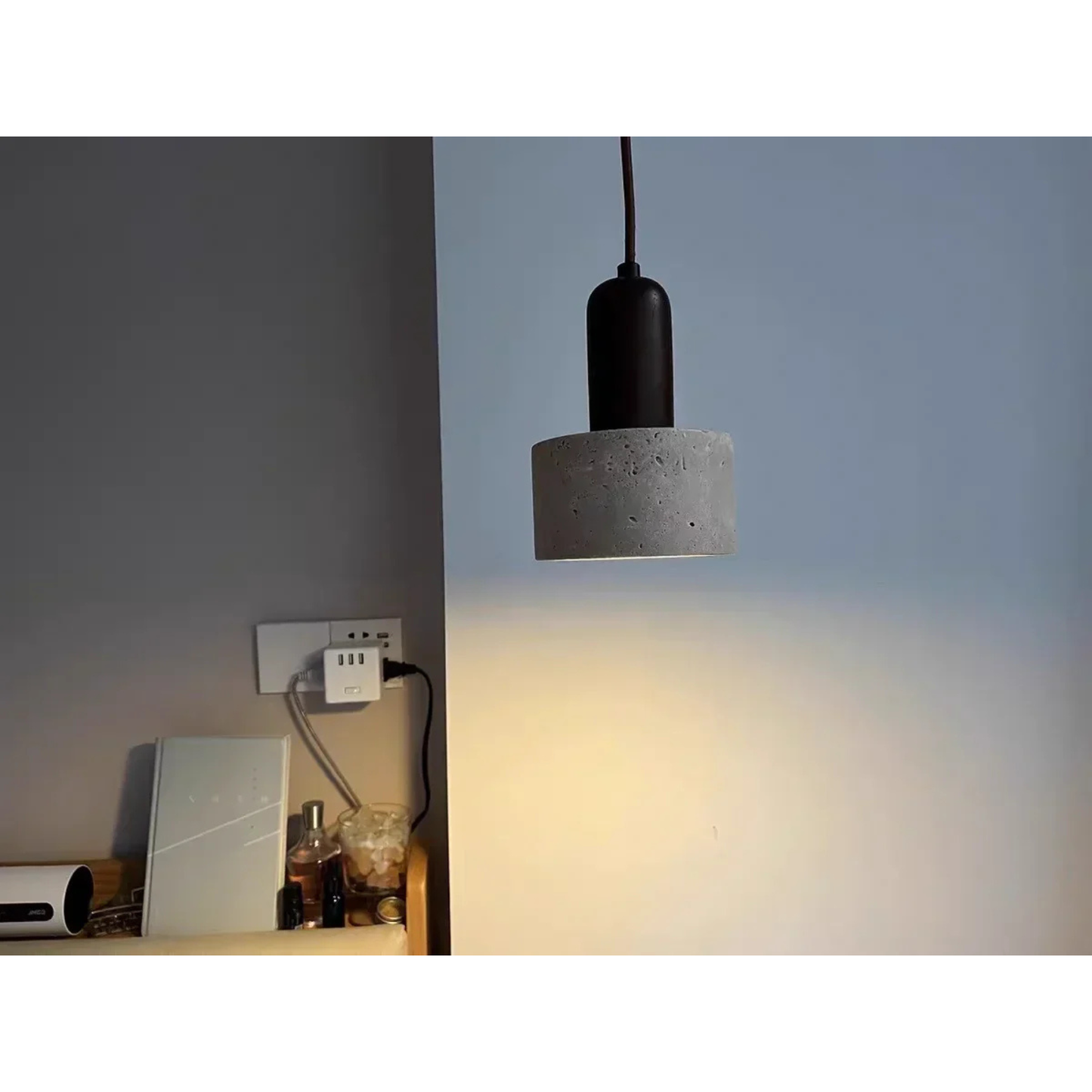 Travertine Stone Pendant Light with Copper Finish – Nordic LED Hanging Lamp | Warm Contemporary Lighting